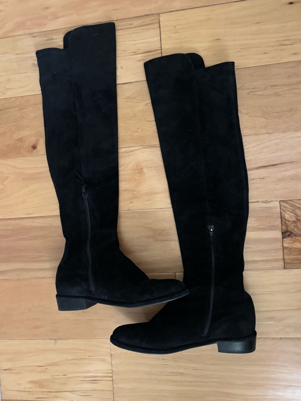 Stuart Weitzman Black Over-the-Knee Suede Boots